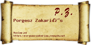 Porgesz Zakariás névjegykártya